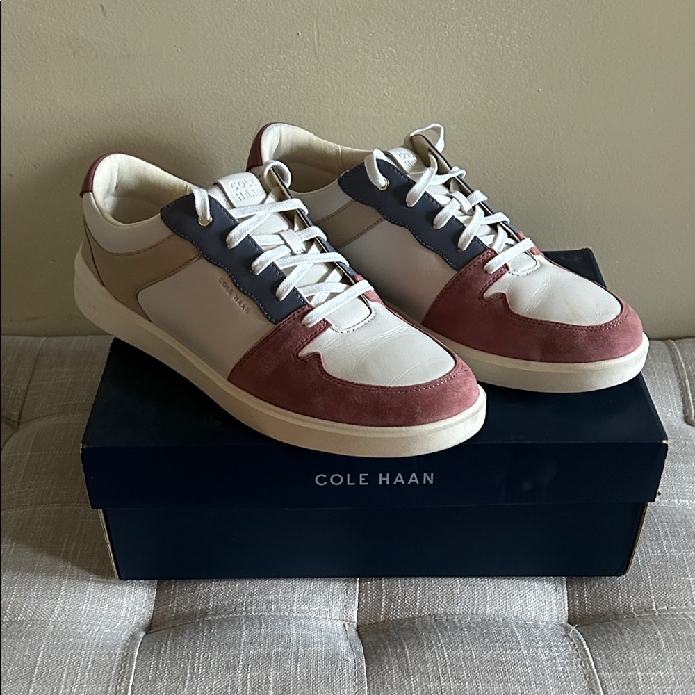 Cole Haan Women’s Size 11 Blue, Pink, White and Tan Sneakers Grand Crosscourt